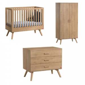 Chambre bébé trio lit 60x120 + commode + armoire bois nautis Vox