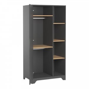Armoire 1 porte graphite et bois leaf Vox