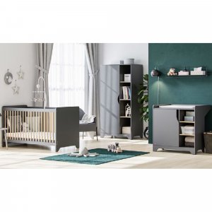 Armoire 1 porte graphite et bois leaf Vox