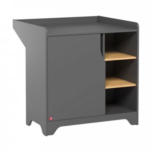 Commode avec plan à langer bois et graphite leaf Vox