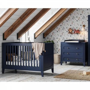 Chambre bébé duo lit 70x140 + commode indigo milenne Vox