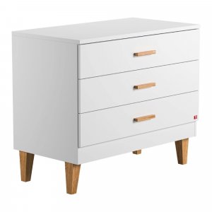 Chambre bébé duo lit 70x140 + commode blanc lounge Vox