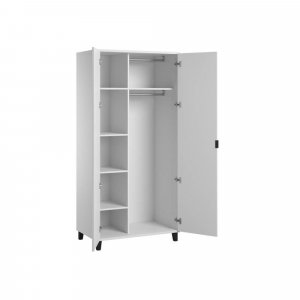 Armoire 2 portes blanc/noir simple Vox