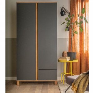 Armoire blanche et bois 2 portes altitude Vox