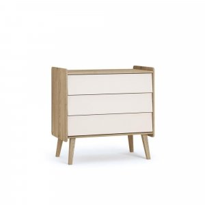 Chambre duo vintage fresh beige lit 60x120 cm + commode Vox
