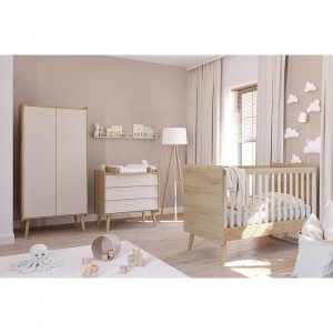 Lit bébé 60 x 120 cm vintage fresh chêne/sable beige Vox