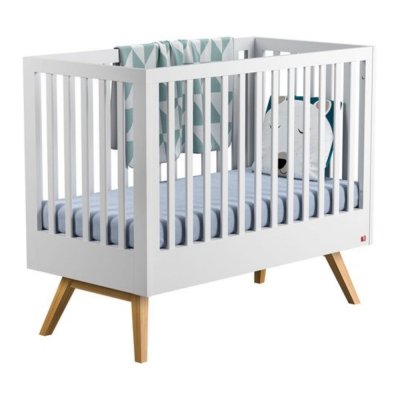 Lit 70x140 blanc et bois nature