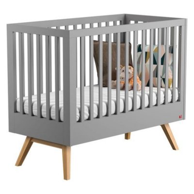 Chambre bébé duo lit 60x120 + commode gris nautis