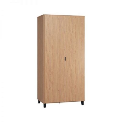 Armoire 2 portes bois/noir simple