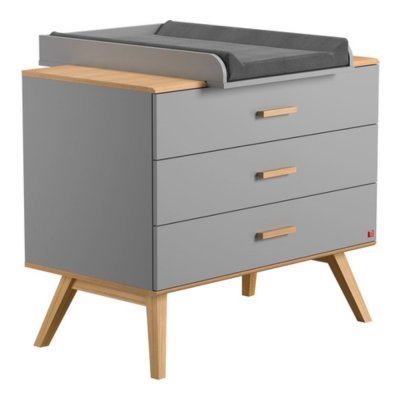 Plan à langer gris clair et bois nautis