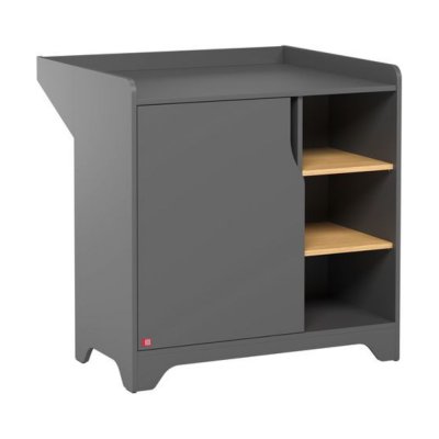 Commode avec plan à langer bois et graphite leaf