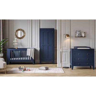 Chambre bébé trio lit 70x140 + commode + armoire indigo milenne by vox