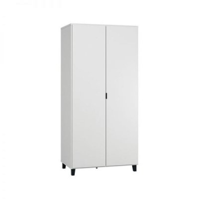 Armoire 2 portes blanc/noir simple