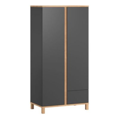 Armoire graphite et bois 2 portes altitude