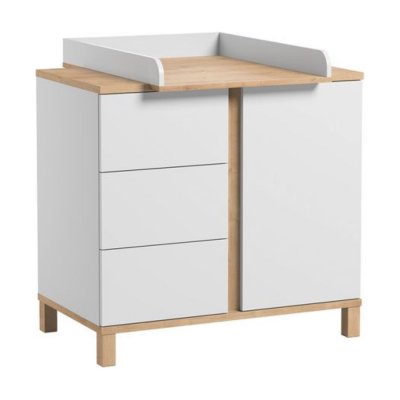 Plan à langer blanc et bois altitude