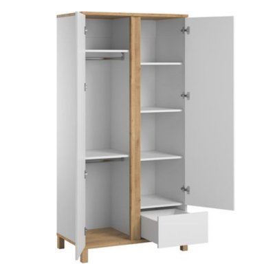 Armoire blanche et bois 2 portes altitude