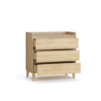 Commode à langer 3 tiroirs chêne muve