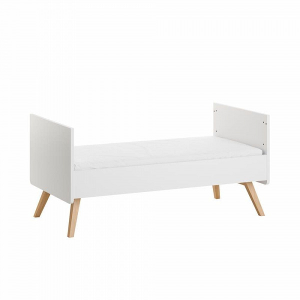 Chambre trio lit bébé évolutif 70 x 140 cm + commode 3 tiroirs + armoire 3 portes vintage blanc Vox