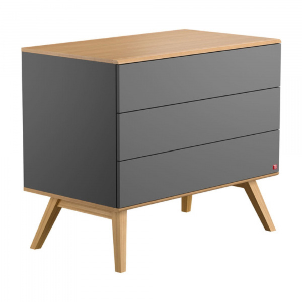 Chambre bébé trio lit 60x120 + commode + armoire gris nature Vox