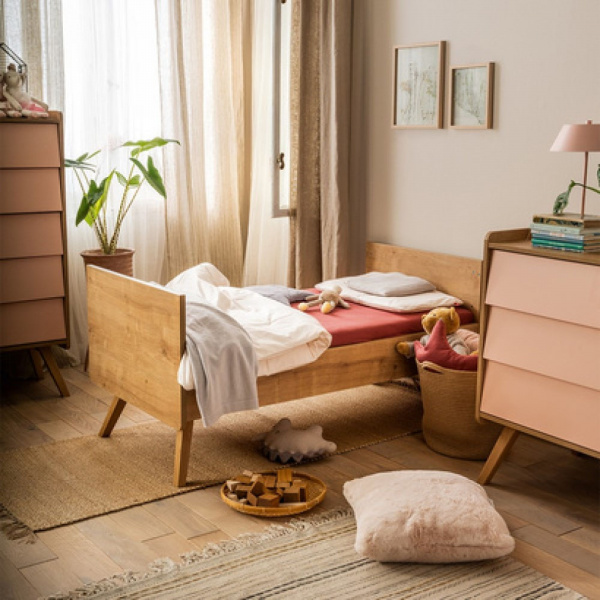 Chambre bébé duo lit 70x140 + commode bois - collection vintage Vox