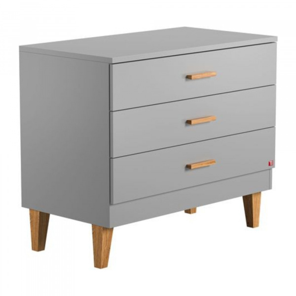 Commode gris clair et bois à tiroirs lounge Vox