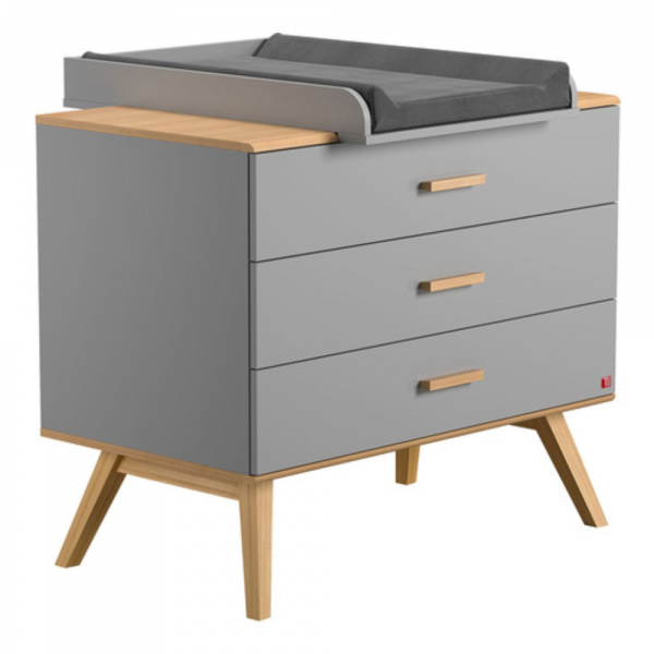 Plan à langer gris clair et bois nautis Vox