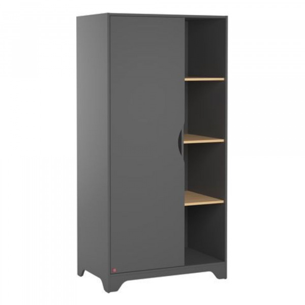 Armoire 1 porte graphite et bois leaf Vox