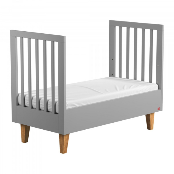 Chambre bébé duo lit 70x140 + commode gris clair et bois lounge Vox