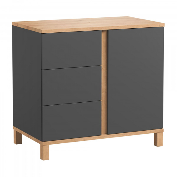 Commode graphite et bois à tiroirs altitude Vox