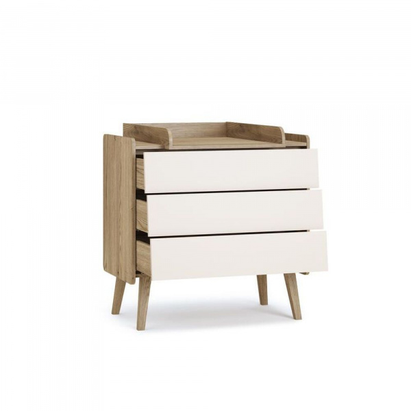 Chambre duo vintage fresh beige lit 60x120 cm + commode Vox