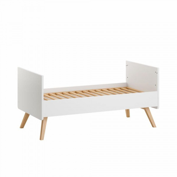 Chambre duo lit bébé évolutif 70 x 140 cm + commode 3 tiroirs vintage blanc Vox