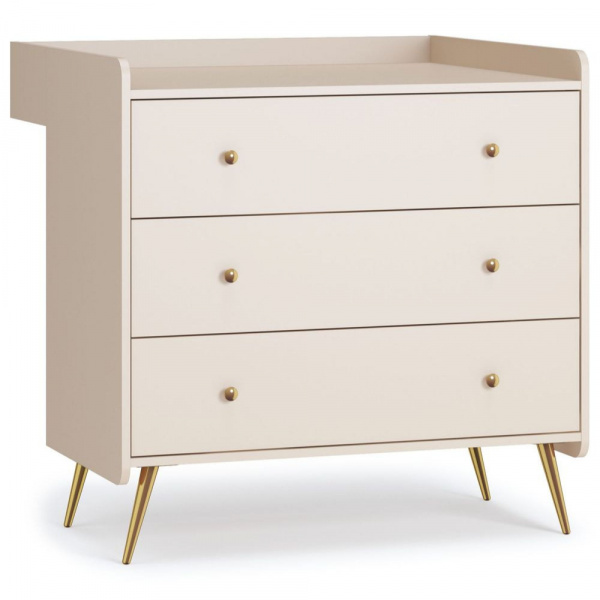 Chambre duo beige lit 70x140 + commode - collection lunea Vox