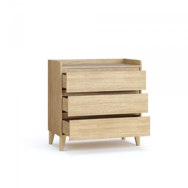 Commode à langer 3 tiroirs chêne muve Vox
