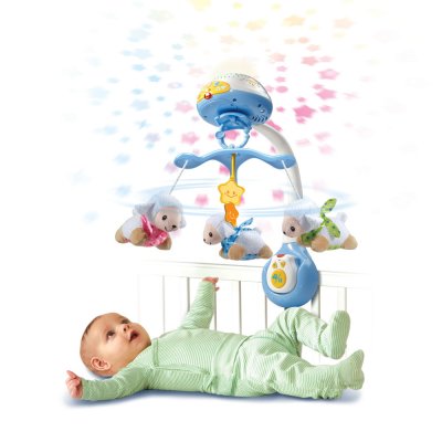 Mobile musical compte-moutons bleu