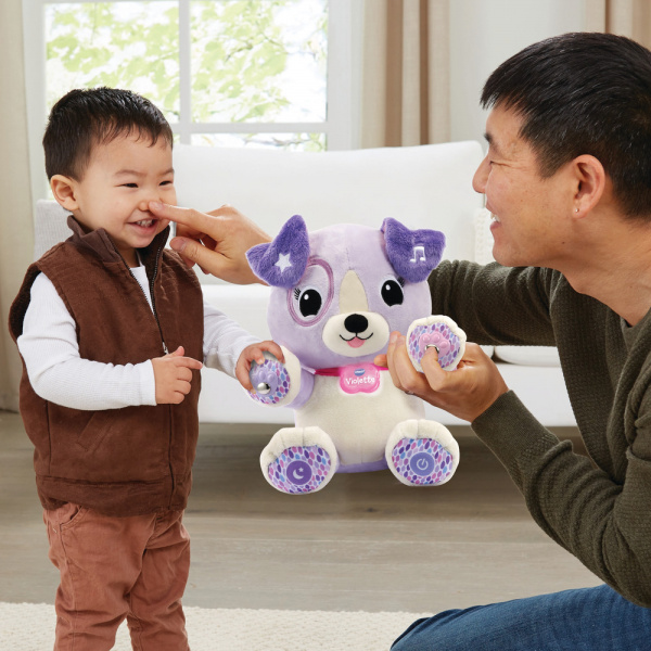Peluche d'activité violette, mon amie pattes magiques Vtech