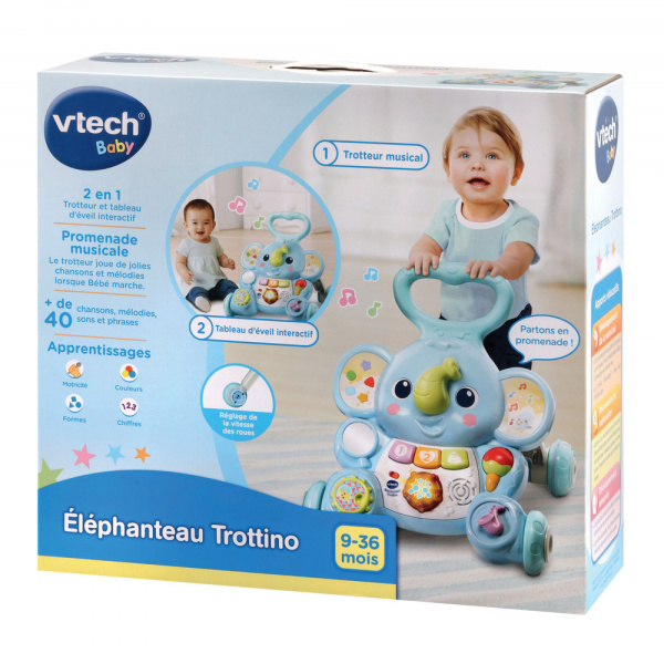 Chariot de marche elephanteau trottino Vtech