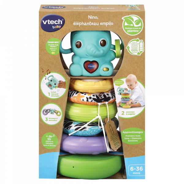 Jouet à empiler nino éléphanteau empilo 3 en 1 Vtech