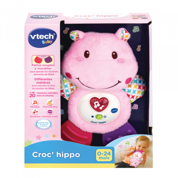 Peluche musicale croc'hippo rose Vtech