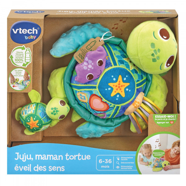 Peluche d'activité juju, maman tortue éveil des sens Vtech
