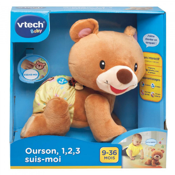 Peluche d'activité ourson, 1,2,3 suis-moi Vtech