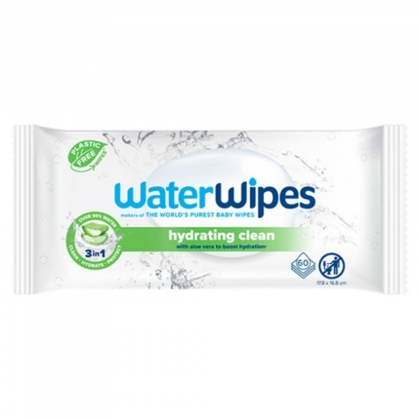 Lingettes compostables hydratantes aloe vera - 60 lingettes Waterwipes