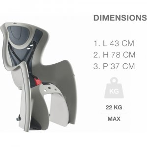 Siège arrière de vélo pour bébé gris Okbaby