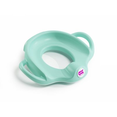 Réducteur de toilette sofa avec protection anti-éclaboussure bleu clair