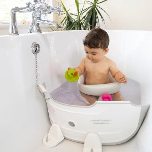 Réducteur de baignoire blanc et jaune Babydam