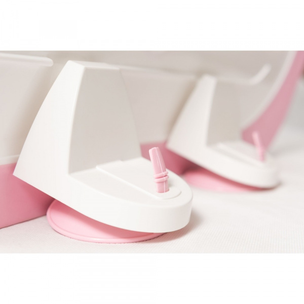 Réducteur de baignoire blanc et rose Babydam