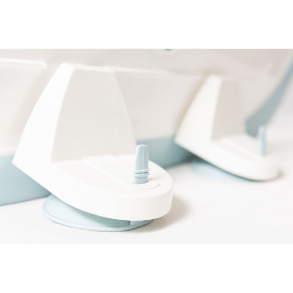 Réducteur de baignoire blanc et bleu Babydam