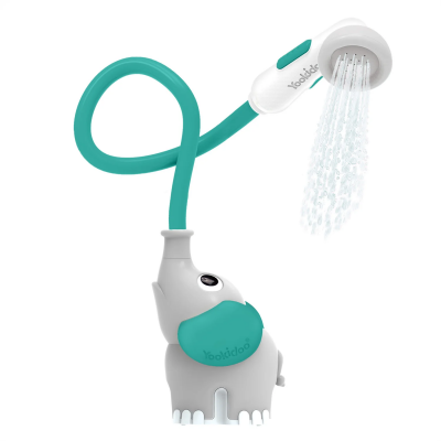 Douchette de bain éléphant gris et vert forêt