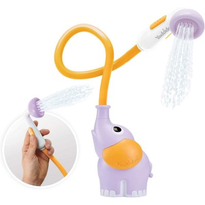 Jouet de bain bébé douchette éléphant mauve