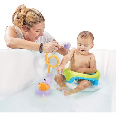 Jouet de bain bébé douchette éléphant mauve