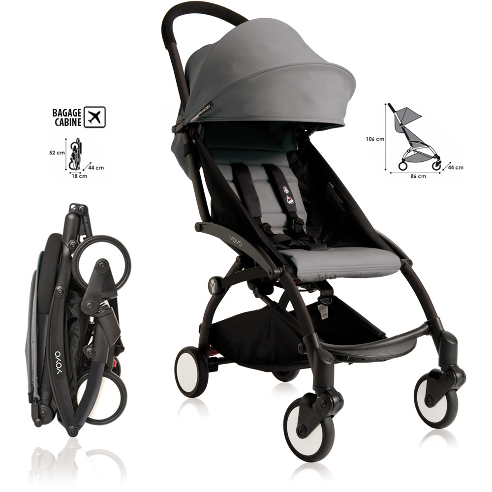Poussette 4 roues yoyo+ by babyzen 6 mois + noire/grise de Babyzen sur